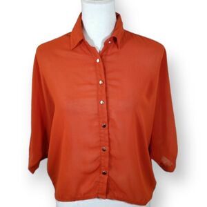 EXCUSE ME MISS ORANGE CROP BLOUSE SZ.S EUC